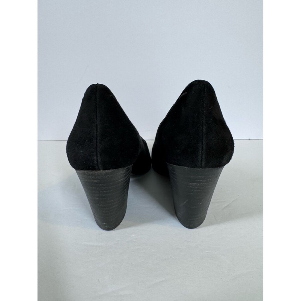 Eileen Fisher Black Suede Hawk Block Heel Pumps Career Lagenlook Women's Size 8 - Picture 7 of 10